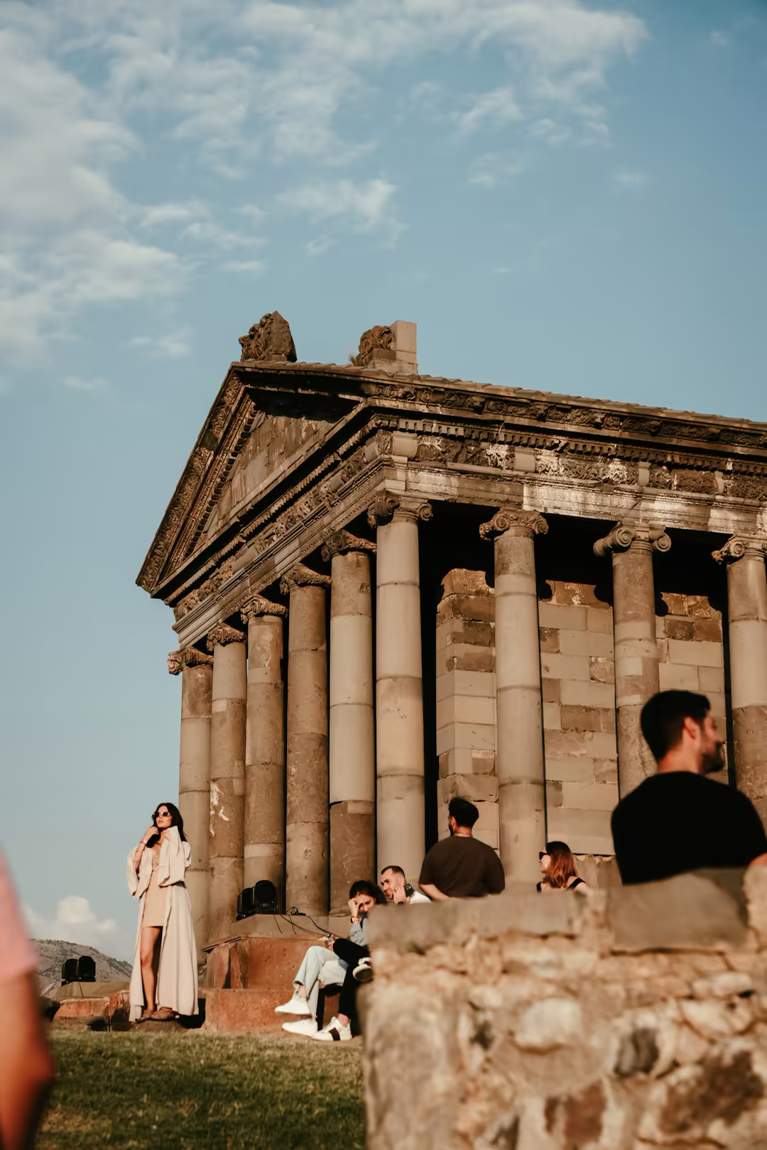 Visitors at the Roman-era Temple of Garni, a short drive from Yerevan