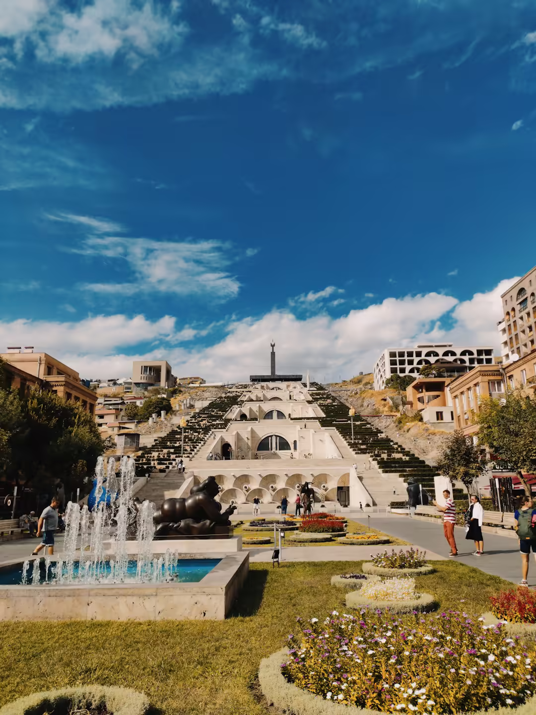 The Cascade complex in Yerevan with its gardens, fountains and sculptures